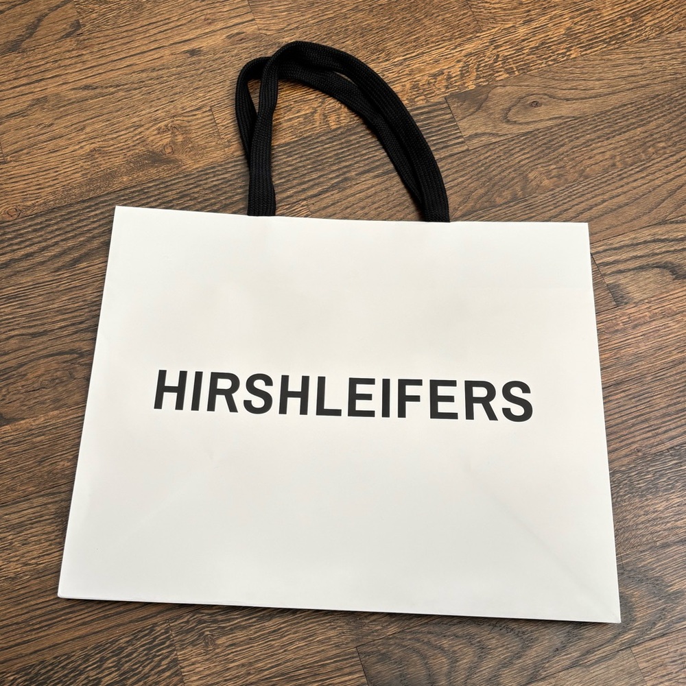 Large Hirshleifers White Shopping Bag - 15” x 12” x 7.5”